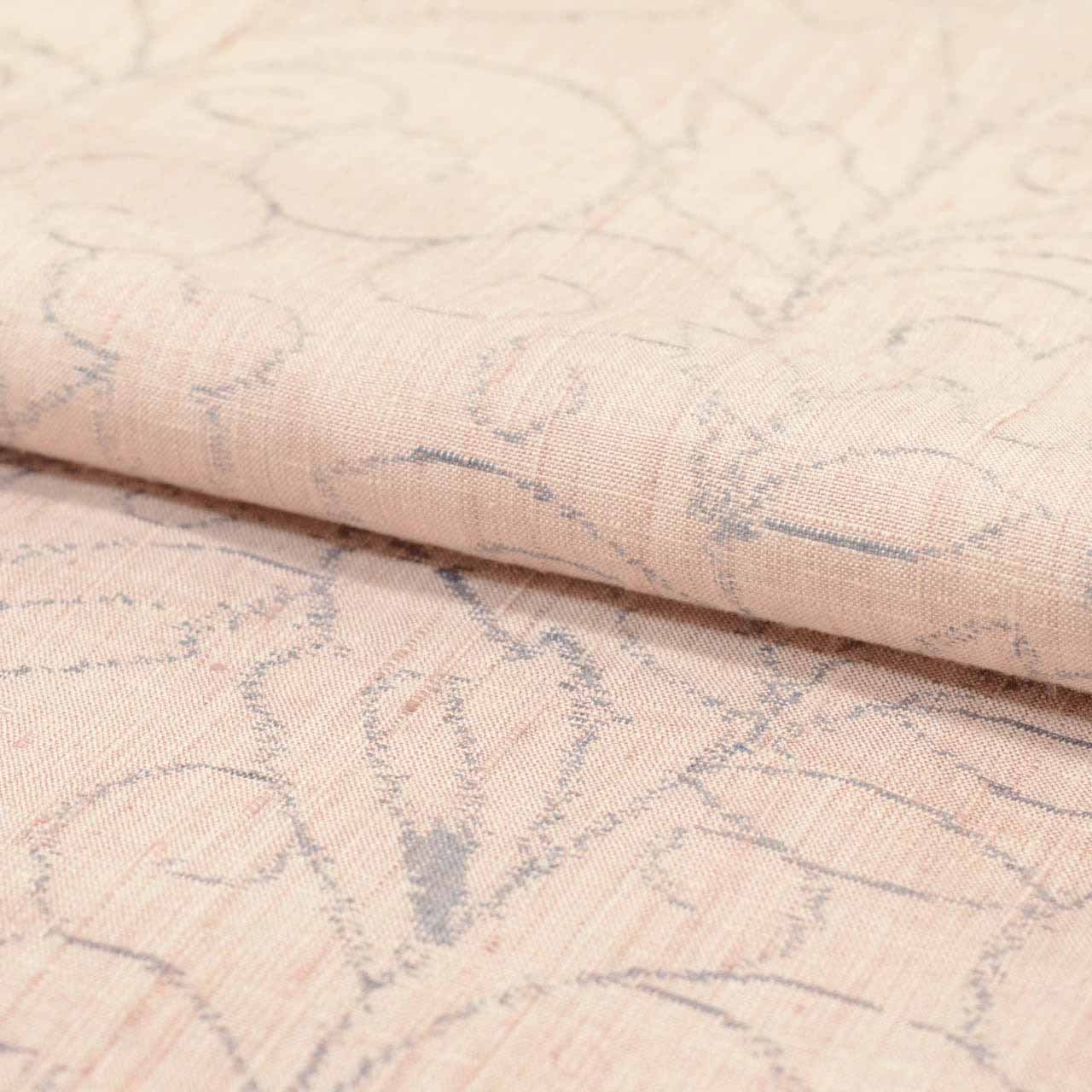 Vintage Japanese Kimono | Tsumugi | Pink Silk | Floral Arabesque Houmongi Pattern | Unlined | Size M | Sustainable | uu1090b