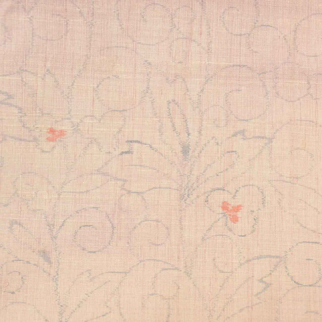 Vintage Japanese Kimono | Tsumugi | Pink Silk | Floral Arabesque Houmongi Pattern | Unlined | Size M | Sustainable | uu1090b