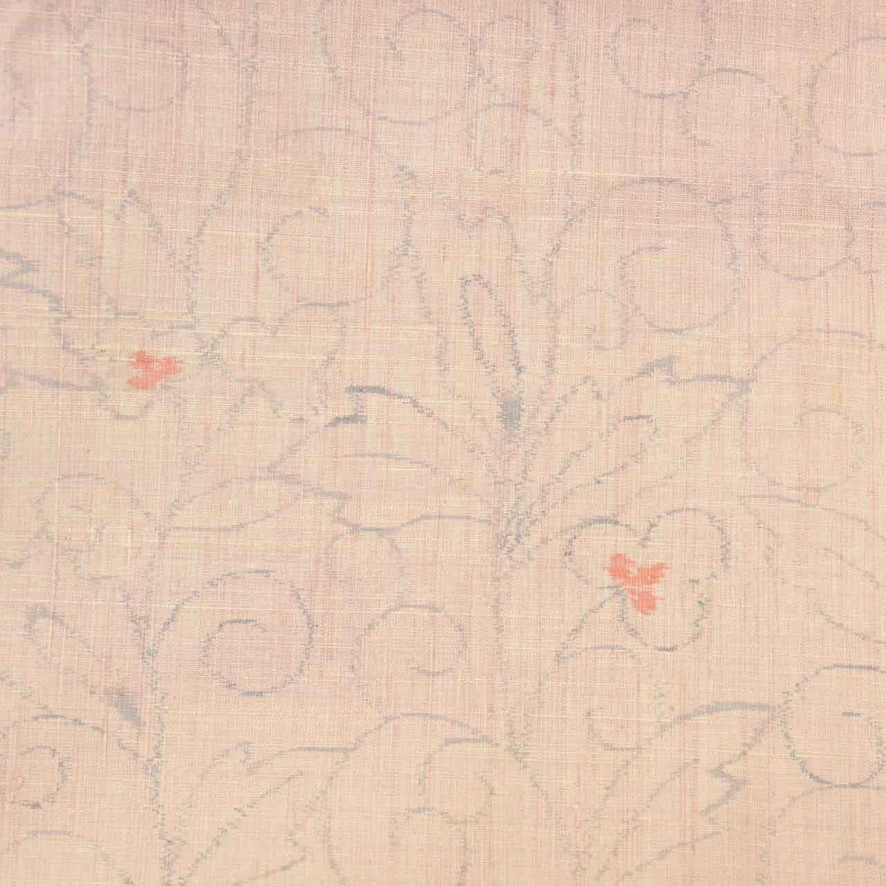 Vintage Japanese Kimono | Tsumugi | Pink Silk | Floral Arabesque Houmongi Pattern | Unlined | Size M | Sustainable | uu1090b
