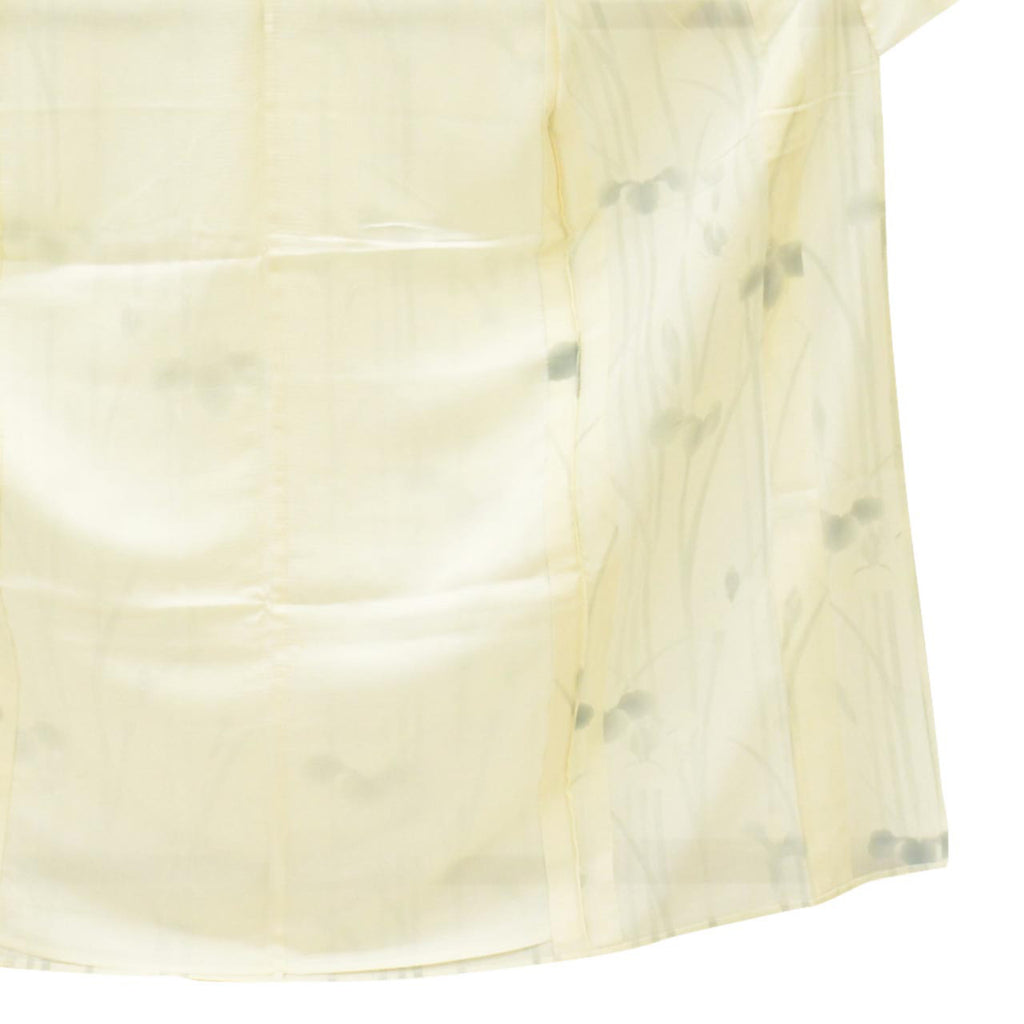 Vintage Japanese Kimono | Summer Komon | Cream Silk Ro | Iris Pattern | Size M | Sustainable | uu1102b