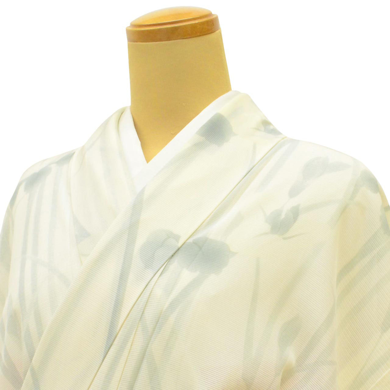 Vintage Japanese Kimono | Summer Komon | Cream Silk Ro | Iris Pattern | Size M | Sustainable | uu1102b