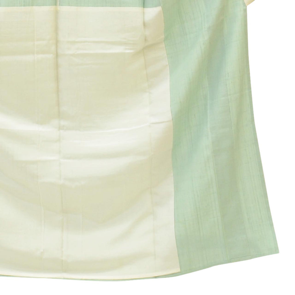 Vintage Japanese Kimono | Tsumugi | Green Silk | Solid | Unlined | Unused | Size M | Sustainable | uu1103b