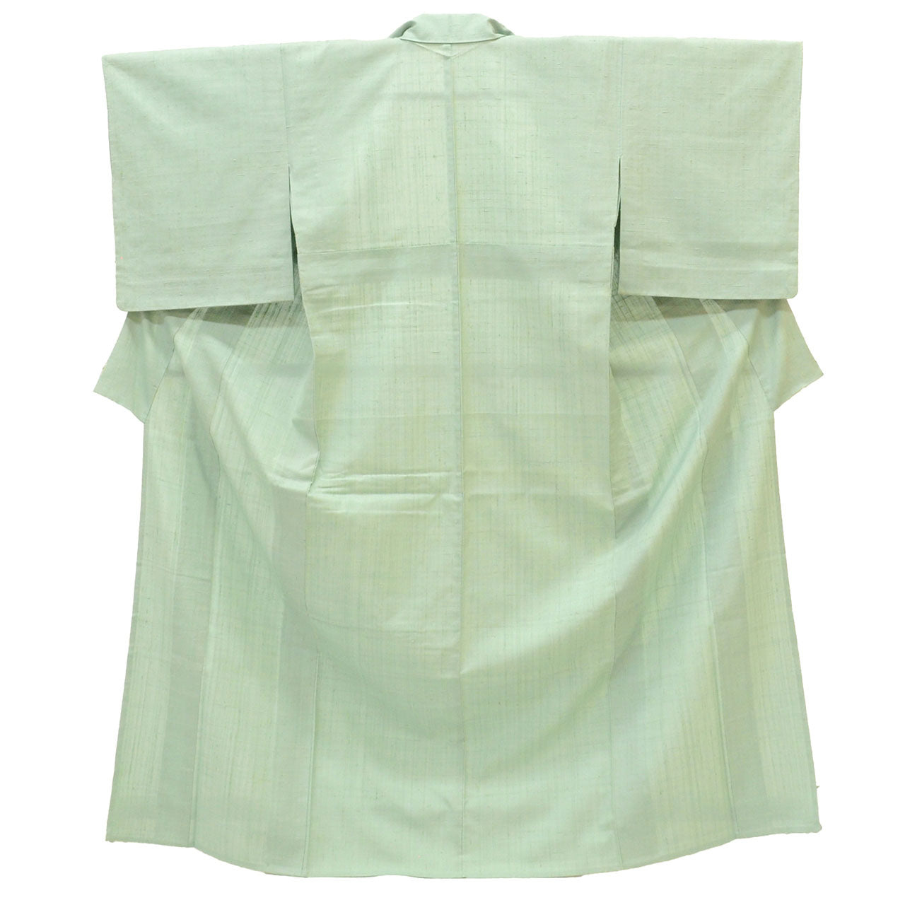 Vintage Japanese Kimono | Tsumugi | Green Silk | Solid | Unlined | Unused | Size M | Sustainable | uu1103b