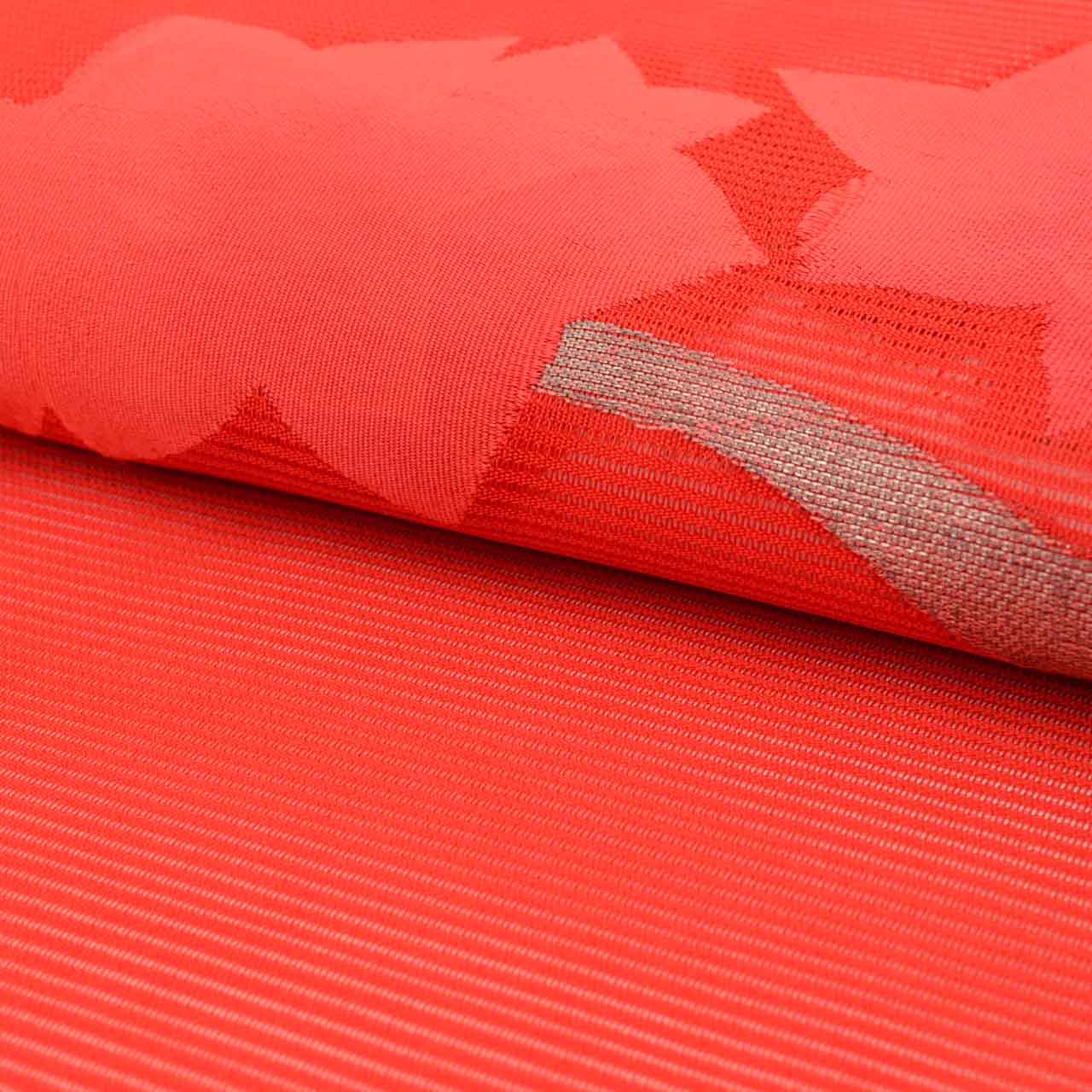 Vintage Japanese Obi | Summer Nagoya Obi | Red Silk Ro | Floral | Silver Thread | Sustainable | uu1109b