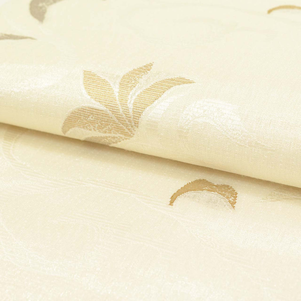 Vintage Japanese Obi | Summer Fukuro Obi | White Mixed Weave | Arabesque | Gold Thread | Excellent | Sustainable | uu1116b
