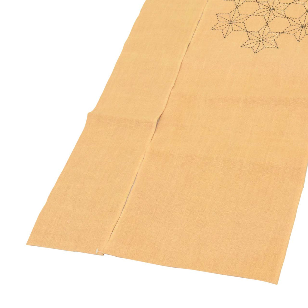 Vintage Japanese Obi | Summer Nagoya Obi | Brown Linen | Hemp Leaf Sashiko | Eight-sun | Sustainable | uu1119b