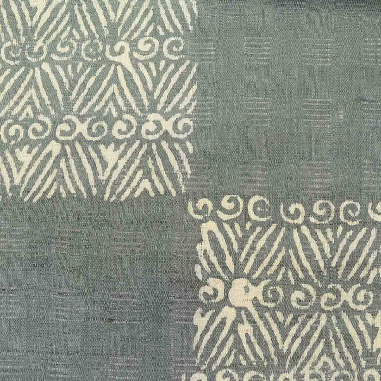 Vintage Japanese Obi | Summer Nagoya Obi | Gray Linen | Lattice Geometric | Tsumugi Style | Sustainable | uu1123b