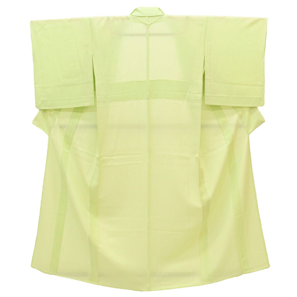 Vintage Japanese Kimono | Summer Iro-Muji | Green Silk Ro | One Crest | Excellent | Petite Size S | Sustainable | uu1134b