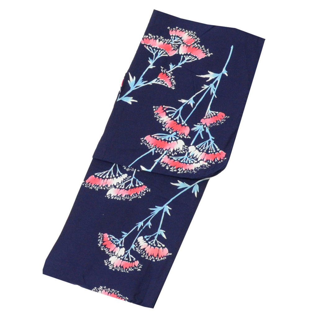 Vintage Japanese Yukata | Women's Yukata | Navy Cotton | Floral Pattern | Koma-ji Chuzome | Size M | Sustainable | uu1141b