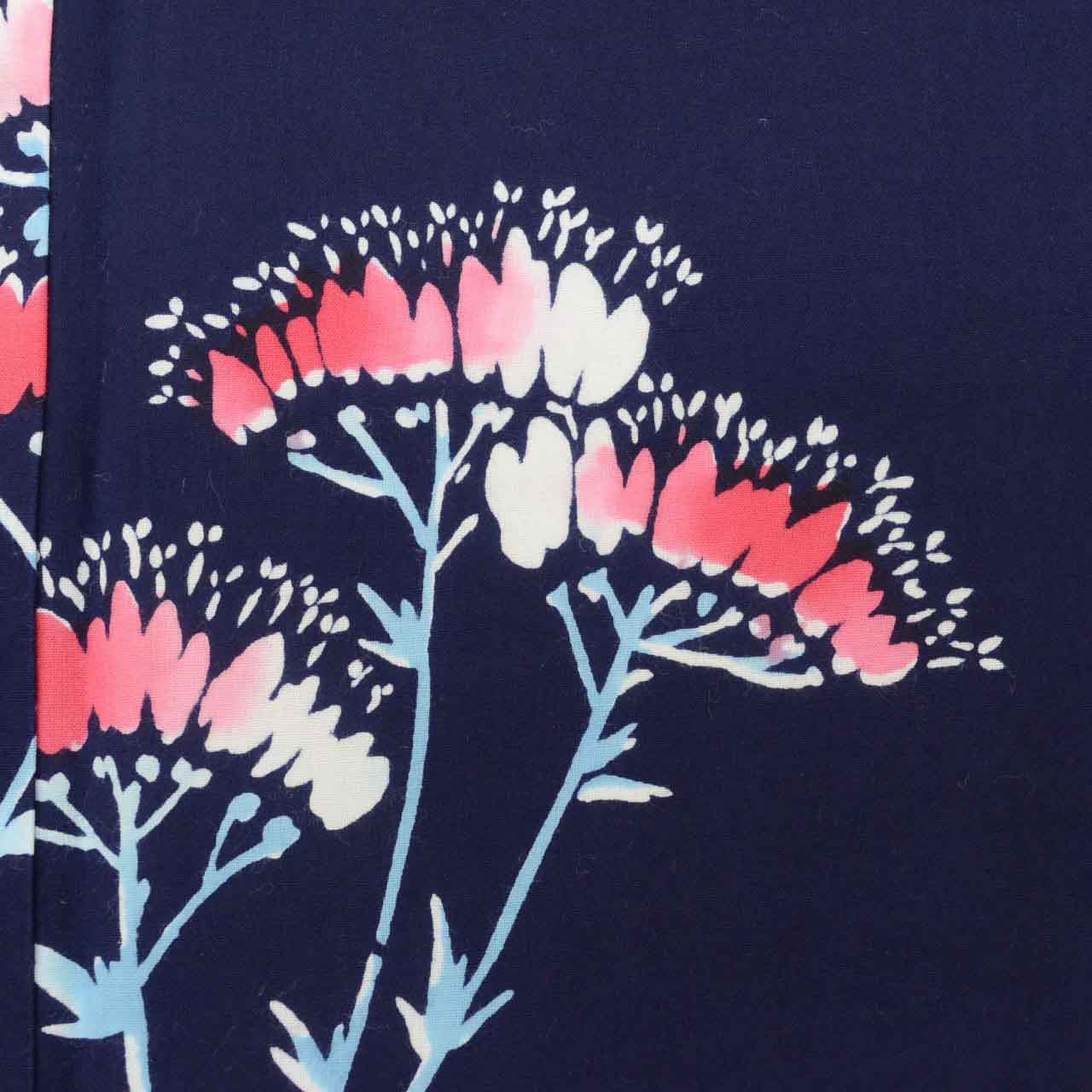 Vintage Japanese Yukata | Women's Yukata | Navy Cotton | Floral Pattern | Koma-ji Chuzome | Size M | Sustainable | uu1141b