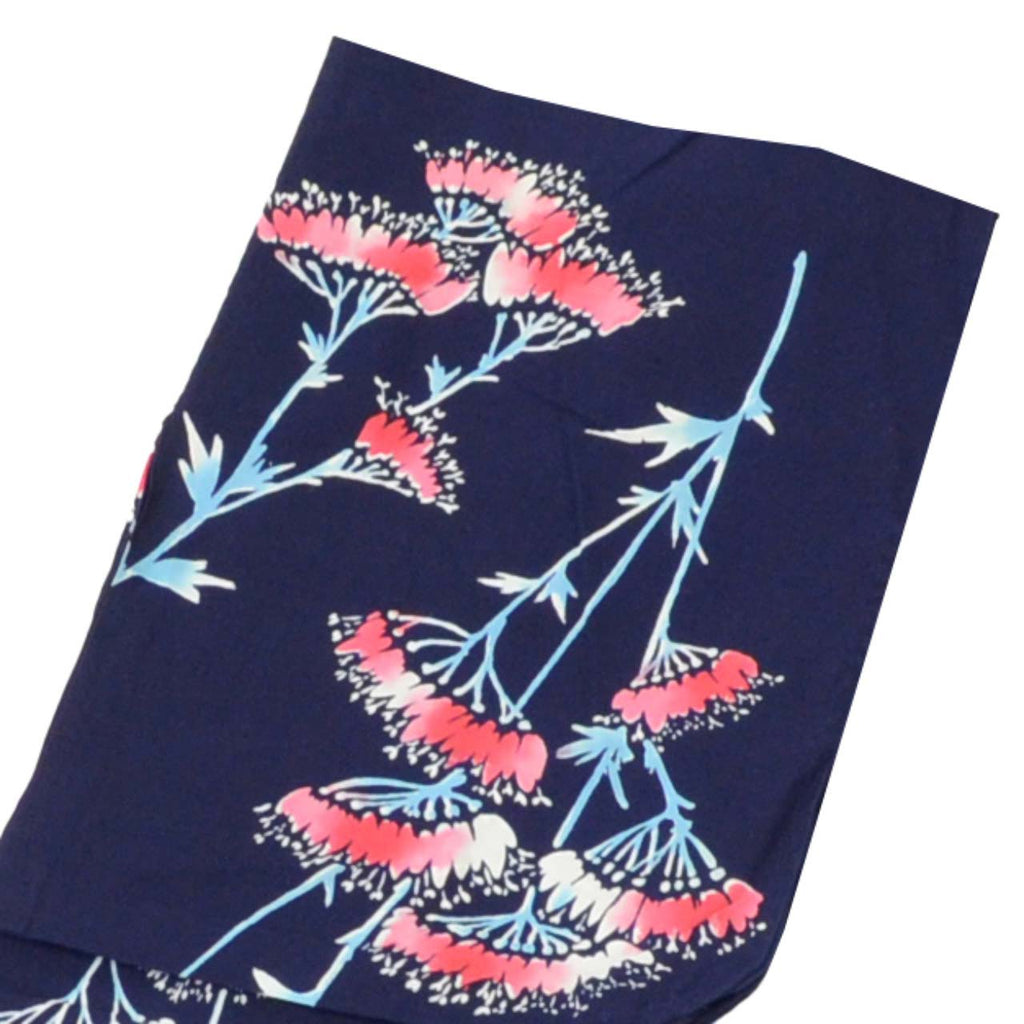Vintage Japanese Yukata | Women's Yukata | Navy Cotton | Floral Pattern | Koma-ji Chuzome | Size M | Sustainable | uu1141b