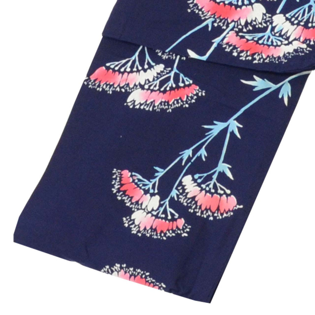 Vintage Japanese Yukata | Women's Yukata | Navy Cotton | Floral Pattern | Koma-ji Chuzome | Size M | Sustainable | uu1141b