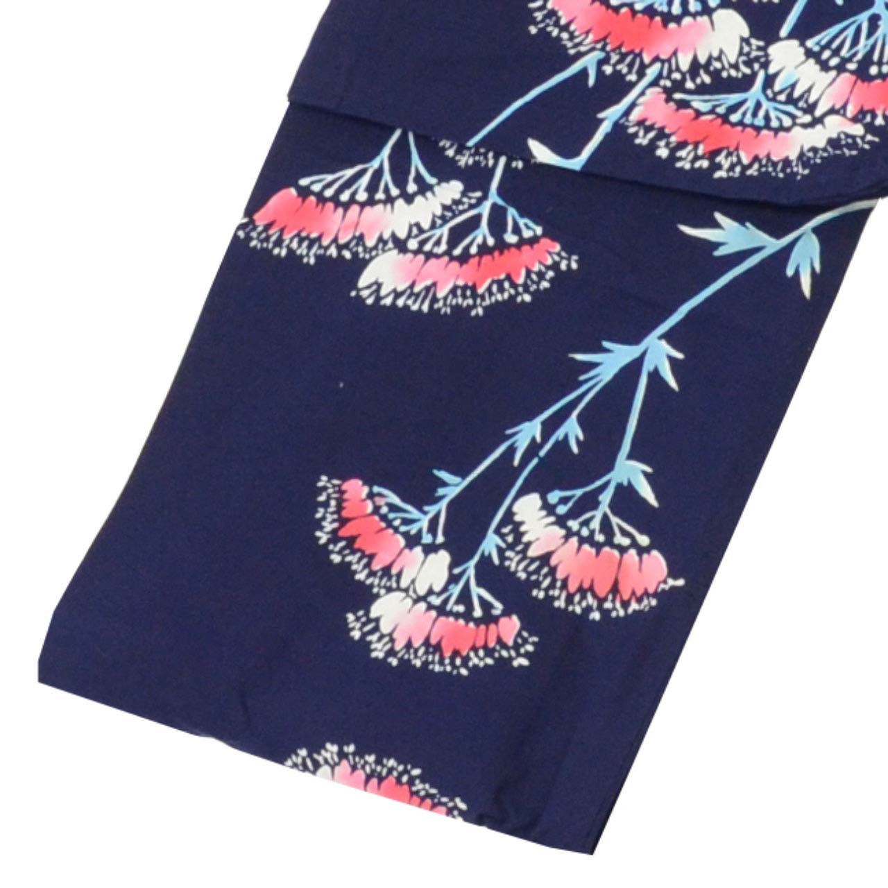 Vintage Japanese Yukata | Women's Yukata | Navy Cotton | Floral Pattern | Koma-ji Chuzome | Size M | Sustainable | uu1141b