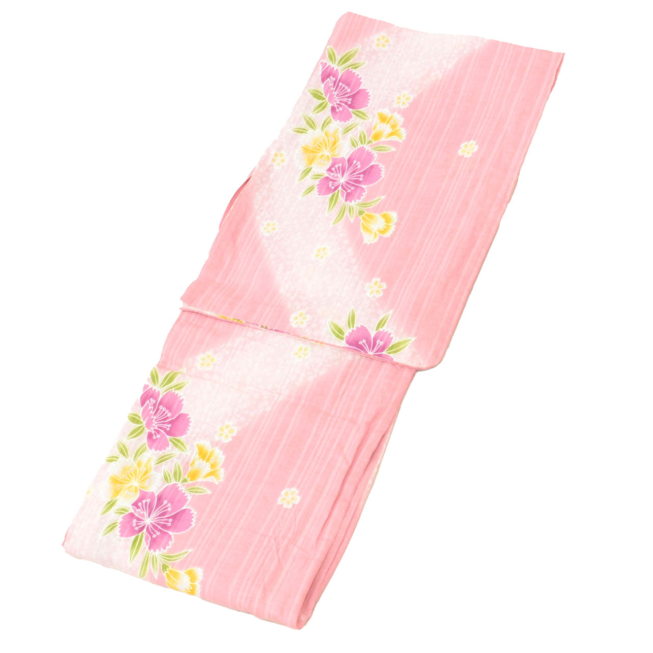 Vintage Japanese Yukata | Women's Yukata | Pink Cotton | Floral Pattern | Tall Size LL | Sustainable | uu1148b