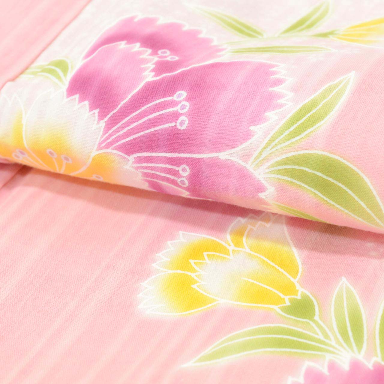 Vintage Japanese Yukata | Women's Yukata | Pink Cotton | Floral Pattern | Tall Size LL | Sustainable | uu1148b