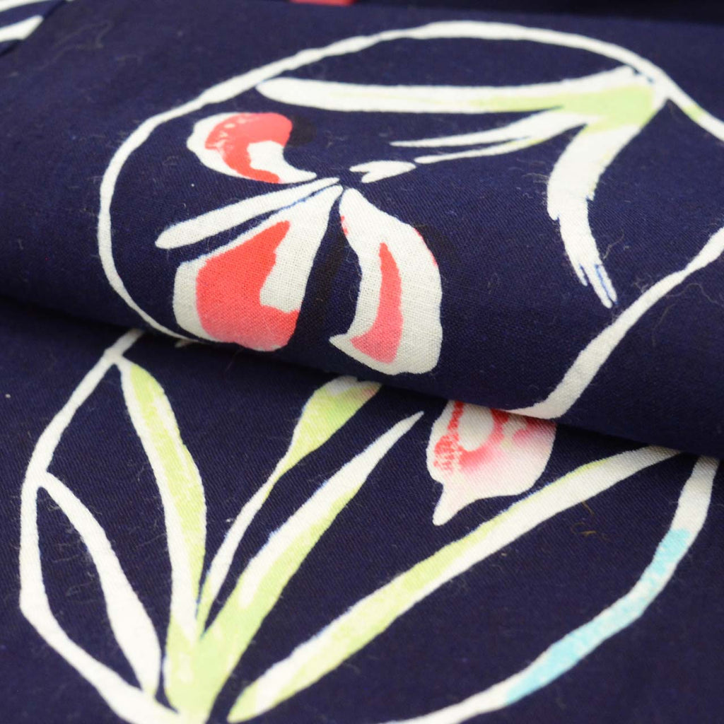 Vintage Japanese Yukata | Women's Yukata | Navy Cotton | Iris Circle Pattern | Koma-ji Chuzome | Petite Size S | Sustainable | uu1153b