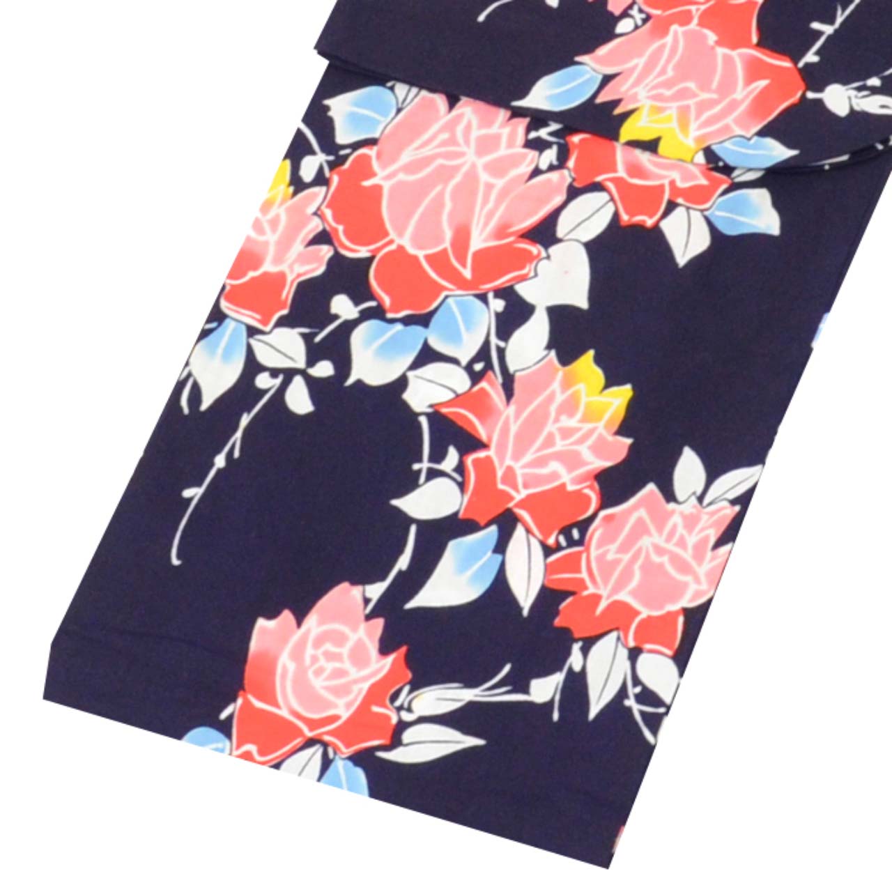 Vintage Japanese Yukata | Women's Yukata | Navy Cotton | Rose Pattern | Koma-ji Chuzome | Size M | Sustainable | uu1154b