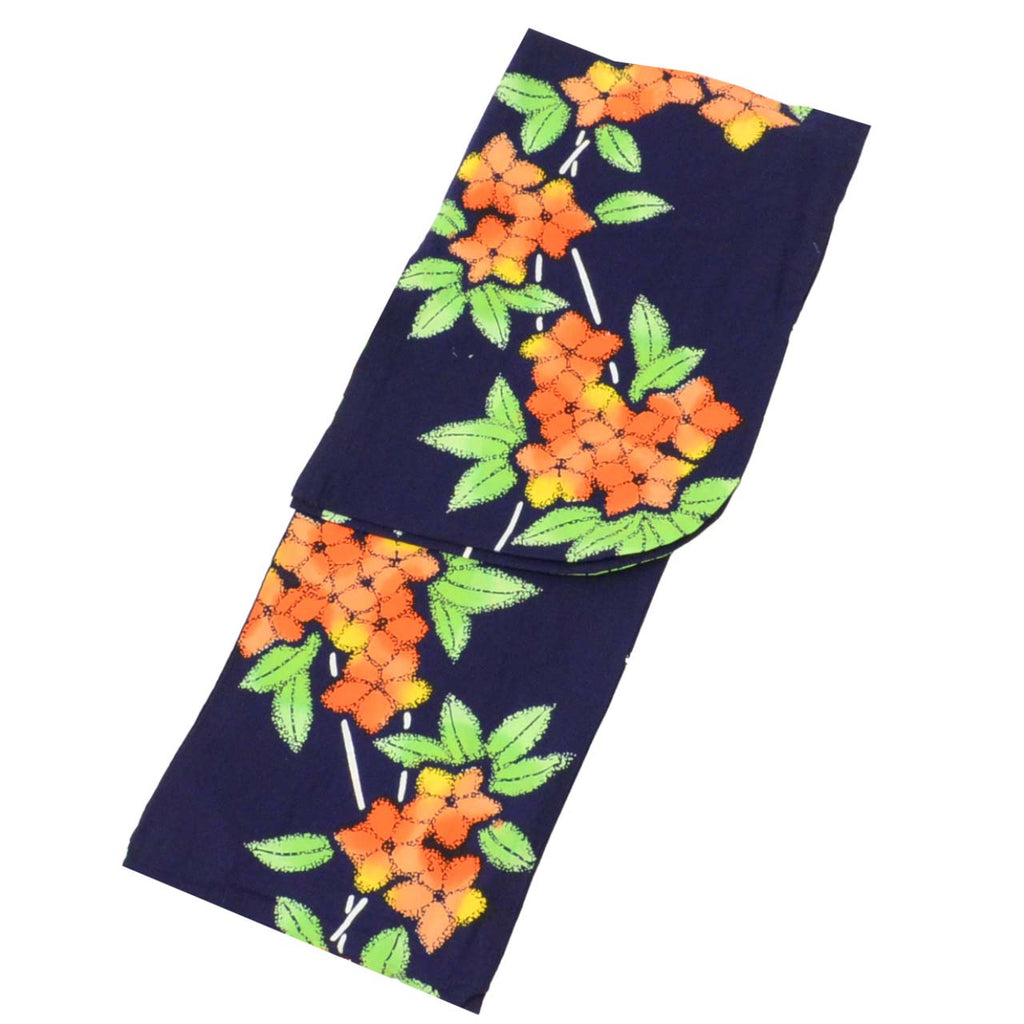 Vintage Japanese Yukata | Women's Yukata | Navy Cotton | Circle Floral | Koma-ji Chuzome | Petite Size S | Sustainable | uu1155b