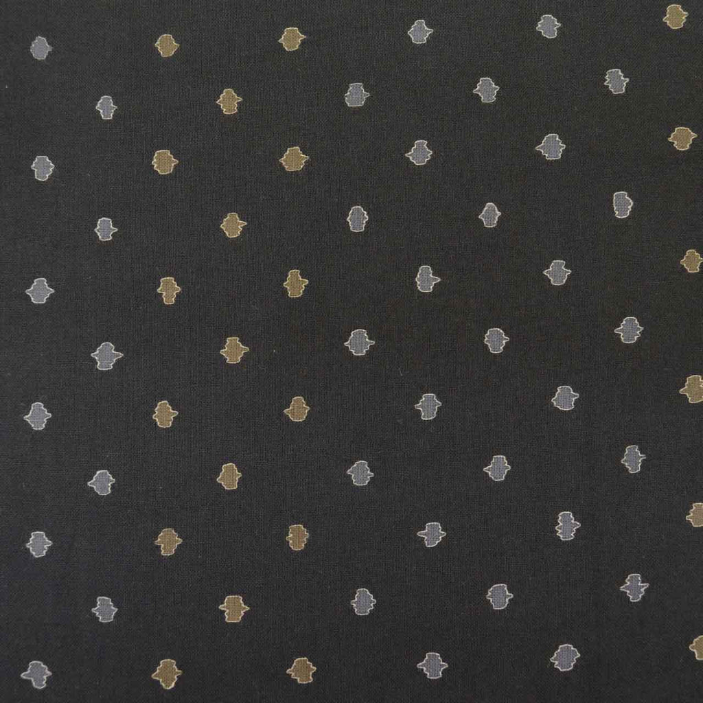 Vintage Japanese Yukata | Men's Yukata | Black Cotton | Geometric Pattern | Flat Weave | Unused | Excellent | Sustainable | uu1162b
