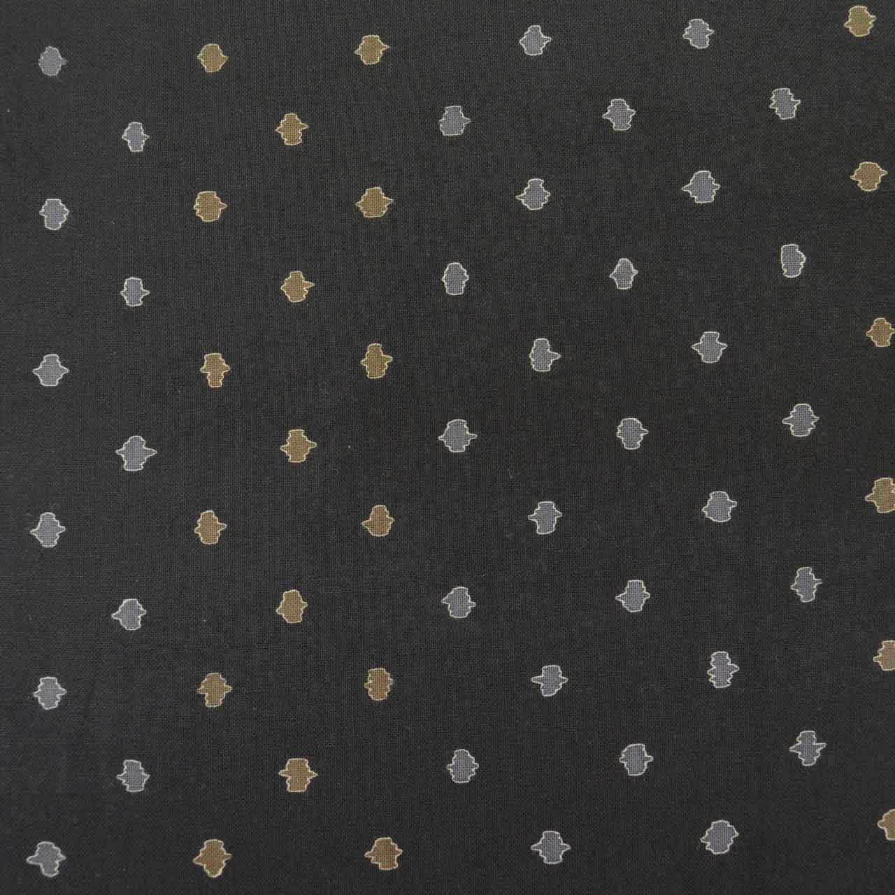 Vintage Japanese Yukata | Men's Yukata | Black Cotton | Geometric Pattern | Flat Weave | Unused | Excellent | Sustainable | uu1162b