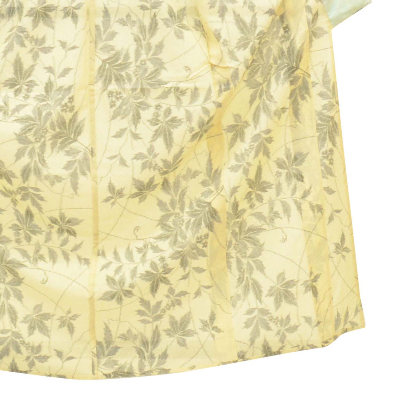 Vintage Japanese Kimono | Summer Komon | Beige Mixed Weave | Botanical Pattern | Tsumugi Style | Petite Size S | Sustainable | uu1166b
