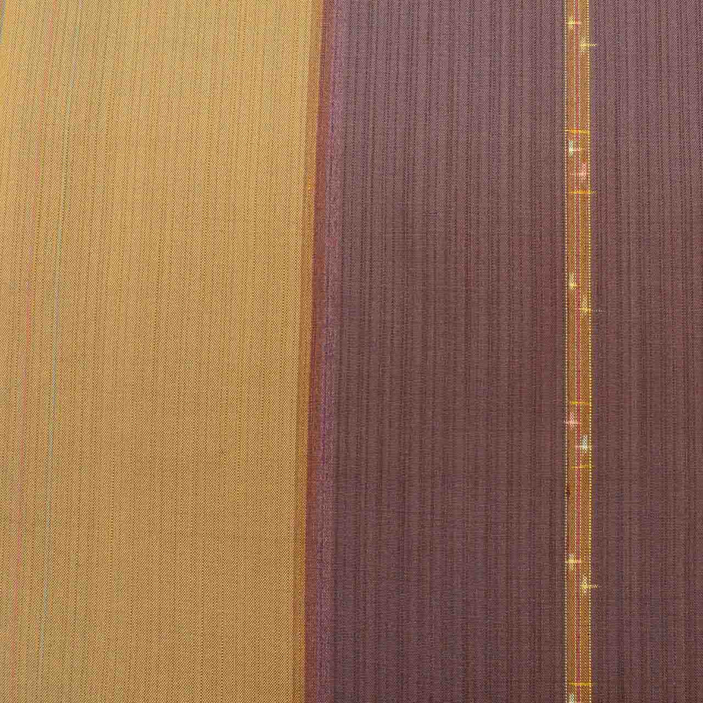 Vintage Japanese Kimono | Tsumugi | Brown Purple Silk | Stripe Pattern | Tall Size LL | Sustainable | uu1180b
