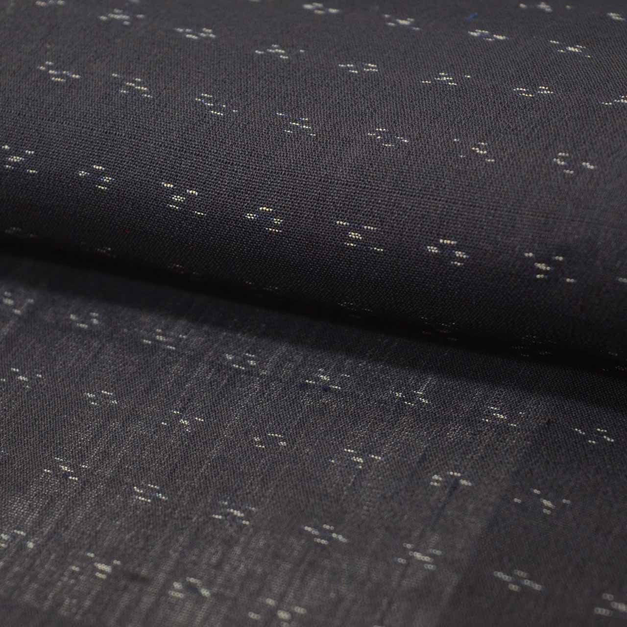 Vintage Japanese Kimono | Summer Tsumugi | Black Silk | Kasuri Pattern | Unlined | Petite Size S | Sustainable | uu1190b