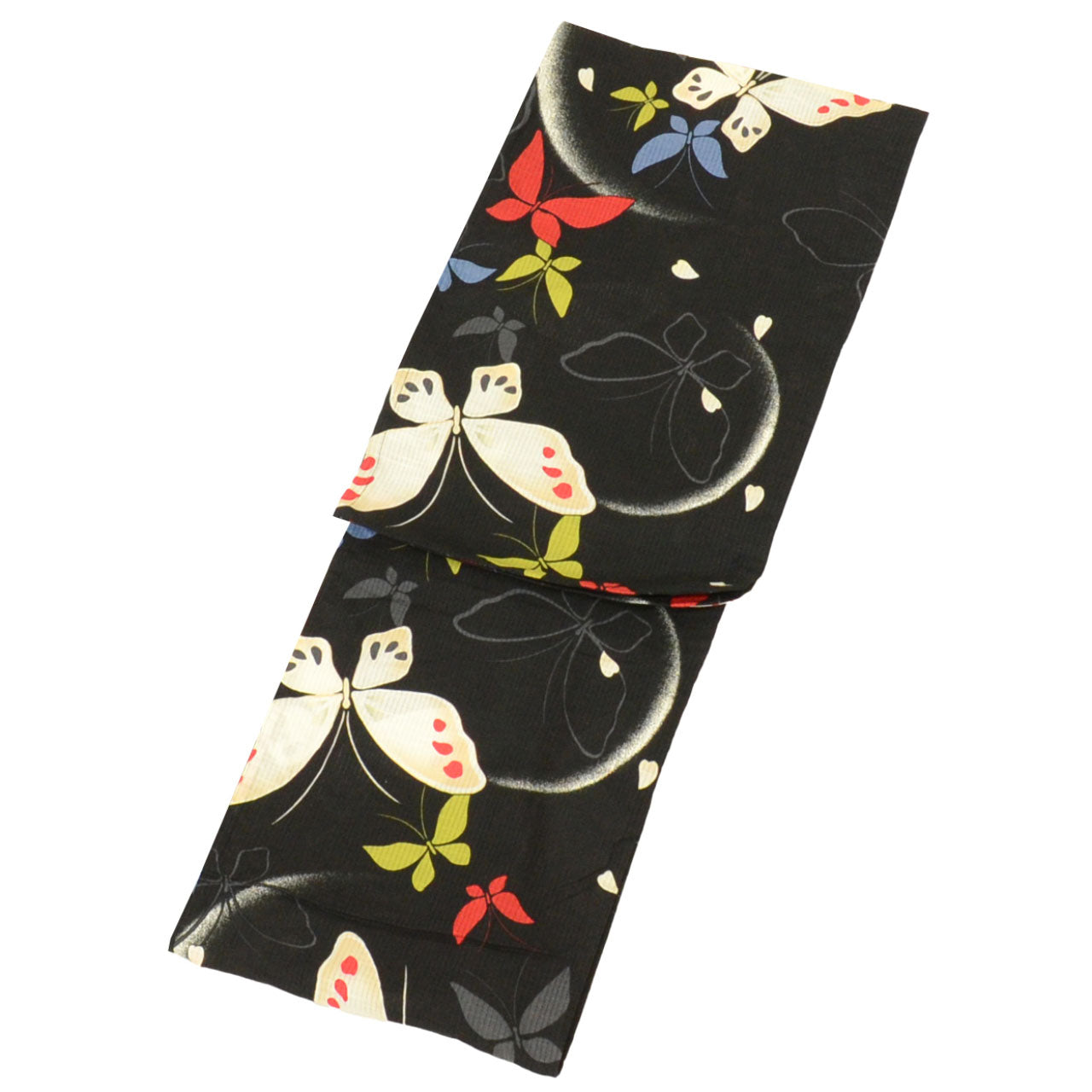 Vintage Japanese Yukata | Women's Yukata | Black Cotton Ro | Butterfly Pattern | Size M | Sustainable | uu1197b