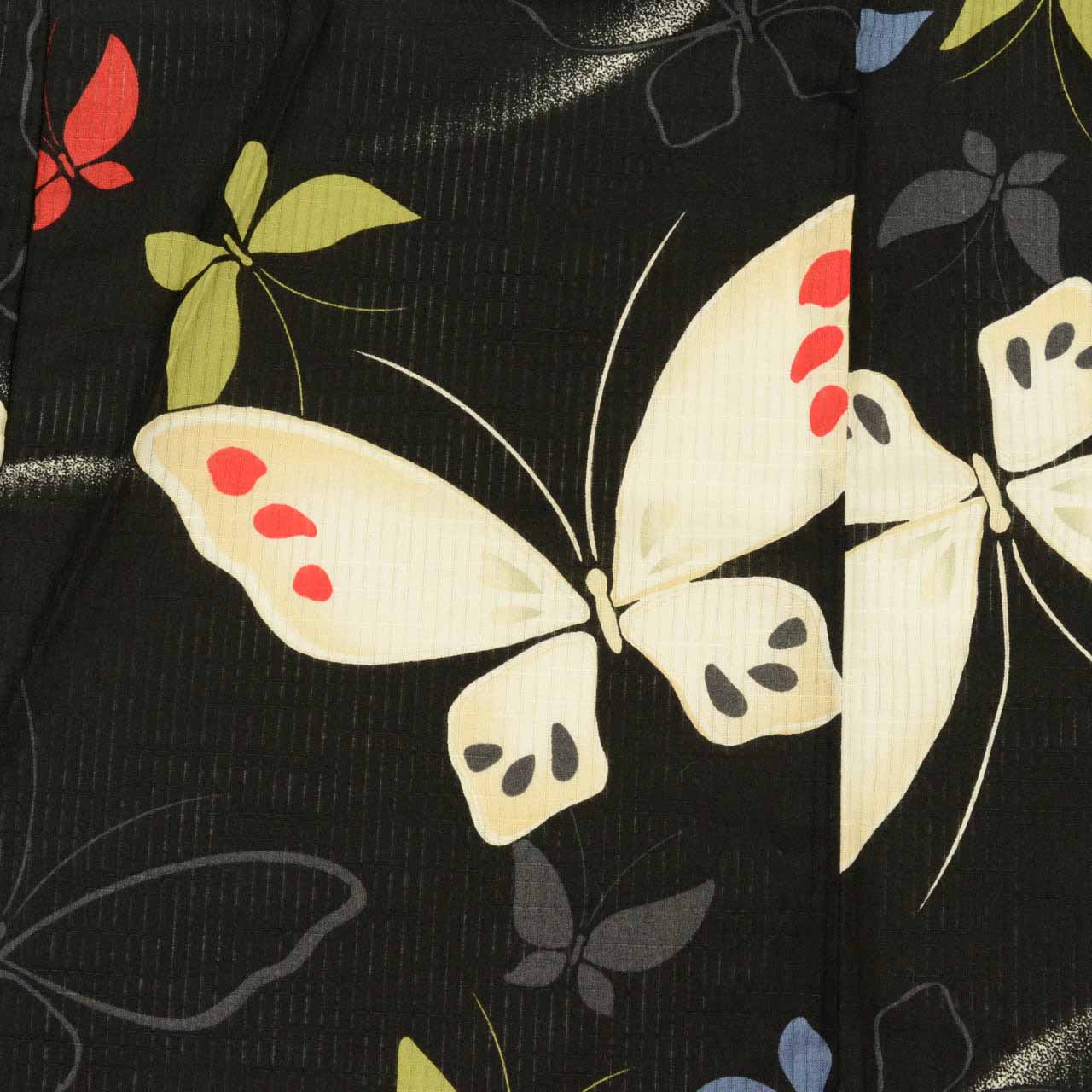Vintage Japanese Yukata | Women's Yukata | Black Cotton Ro | Butterfly Pattern | Size M | Sustainable | uu1197b