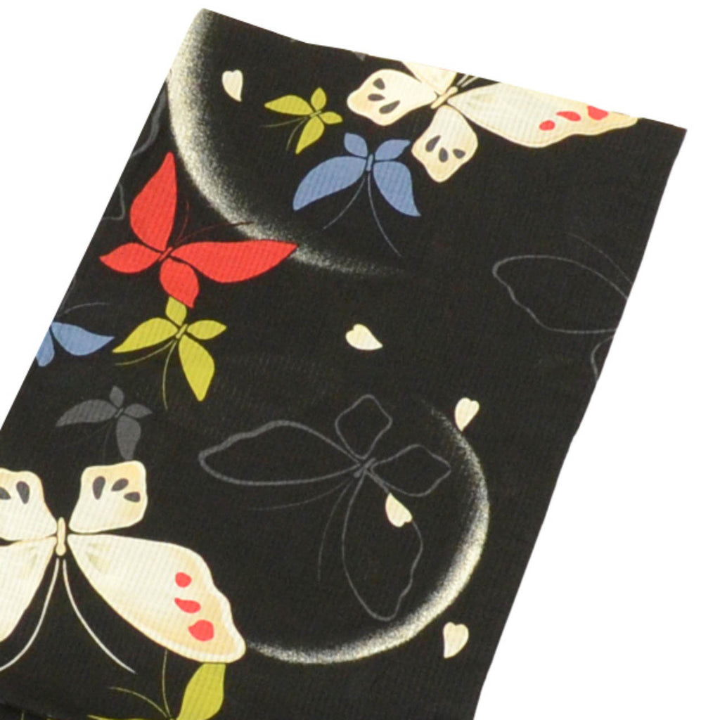 Vintage Japanese Yukata | Women's Yukata | Black Cotton Ro | Butterfly Pattern | Size M | Sustainable | uu1197b