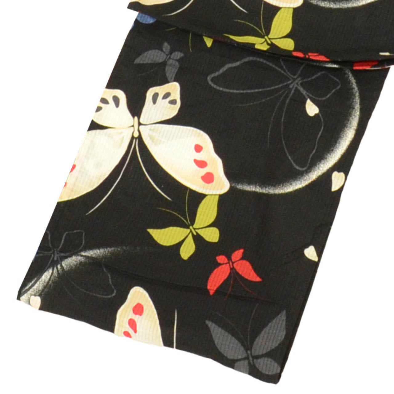 Vintage Japanese Yukata | Women's Yukata | Black Cotton Ro | Butterfly Pattern | Size M | Sustainable | uu1197b