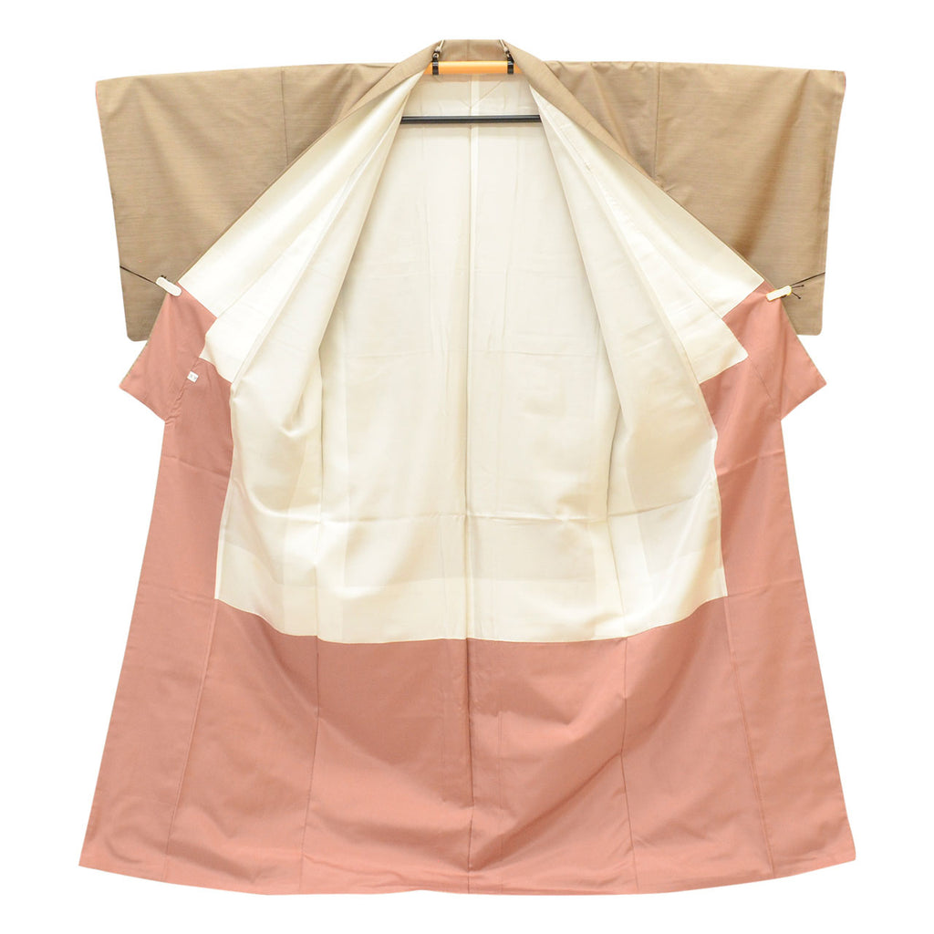 Vintage Japanese Kimono | Oshima Tsumugi | Brown Silk | Kasuri Pattern | Size M | Sustainable | uu1217b