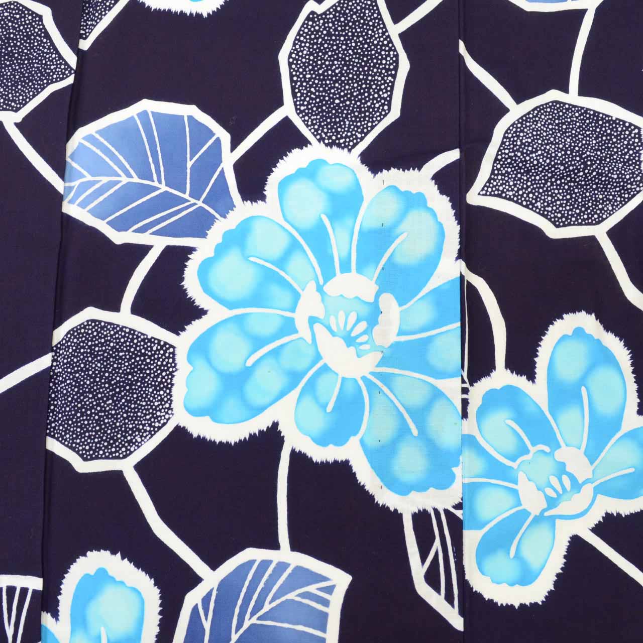 Vintage Japanese Yukata | Women's Yukata | Navy Cotton | Floral Pattern | Koma-ji Chuzome | Size M | Sustainable | uu1222b