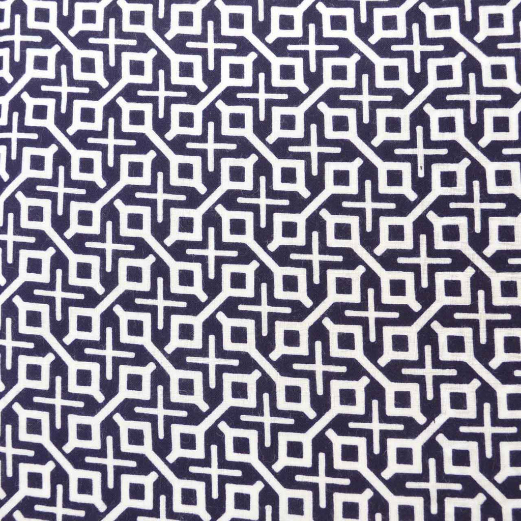 Vintage Japanese Yukata | Men's Yukata | Navy Cotton | Geometric Wari-tsuke Pattern | Koma-ji Chuzome | Size M | Sustainable | uu1223b