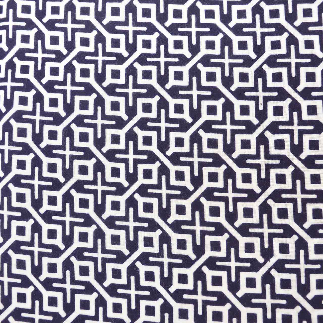 Vintage Japanese Yukata | Men's Yukata | Navy Cotton | Geometric Wari-tsuke Pattern | Koma-ji Chuzome | Size M | Sustainable | uu1223b