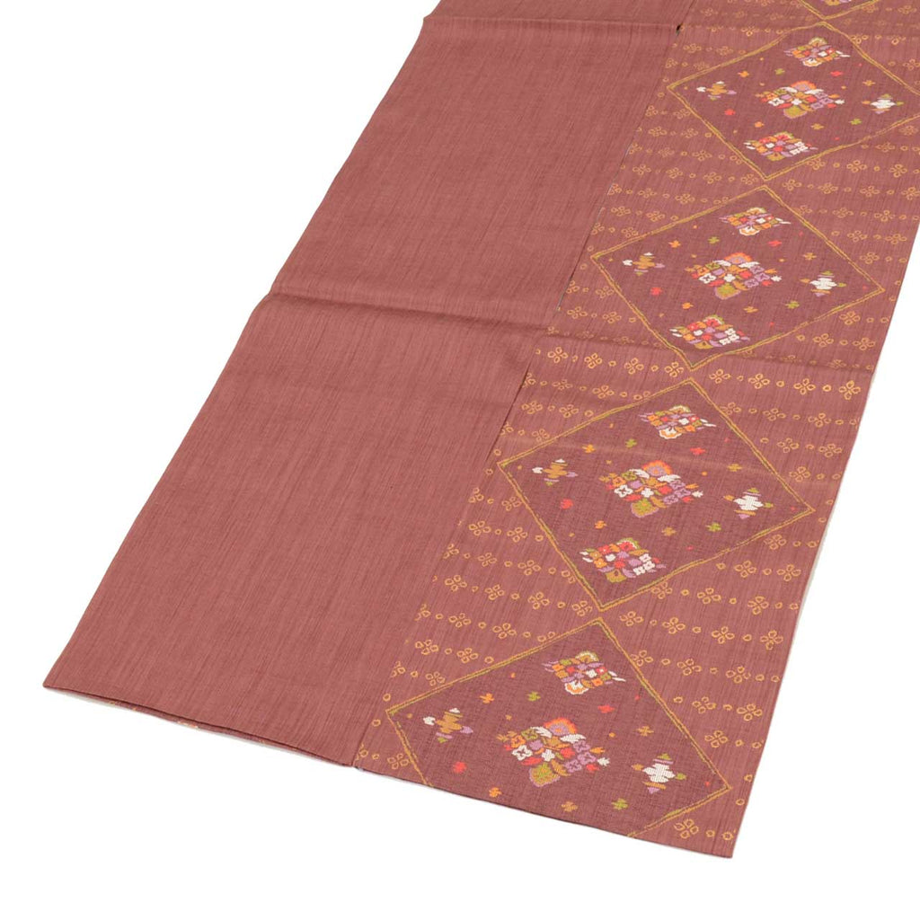 Vintage Japanese Obi | Kyo-bukuro Obi | Purple Silk | Diamond Floral | Gold Thread | Sustainable | uu1228b