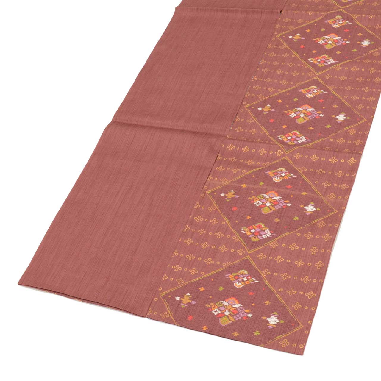 Vintage Japanese Obi | Kyo-bukuro Obi | Purple Silk | Diamond Floral | Gold Thread | Sustainable | uu1228b