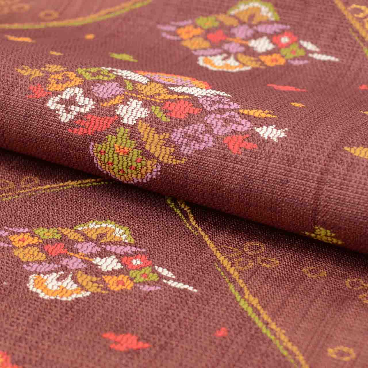Vintage Japanese Obi | Kyo-bukuro Obi | Purple Silk | Diamond Floral | Gold Thread | Sustainable | uu1228b