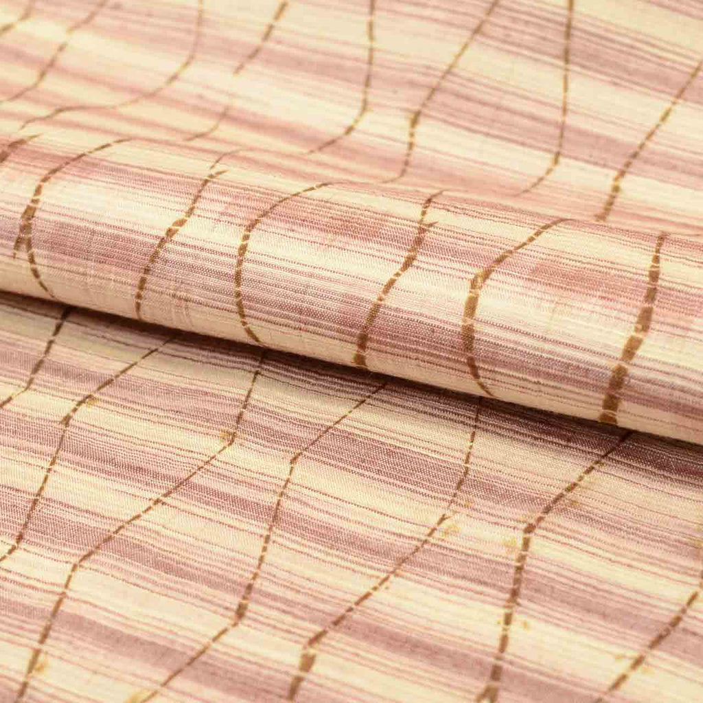 Vintage Japanese Obi | Sha-re Fukuro Obi | Brown Silk | Stripe Shibori Pattern | Tsumugi | Excellent | Sustainable | uu1252b