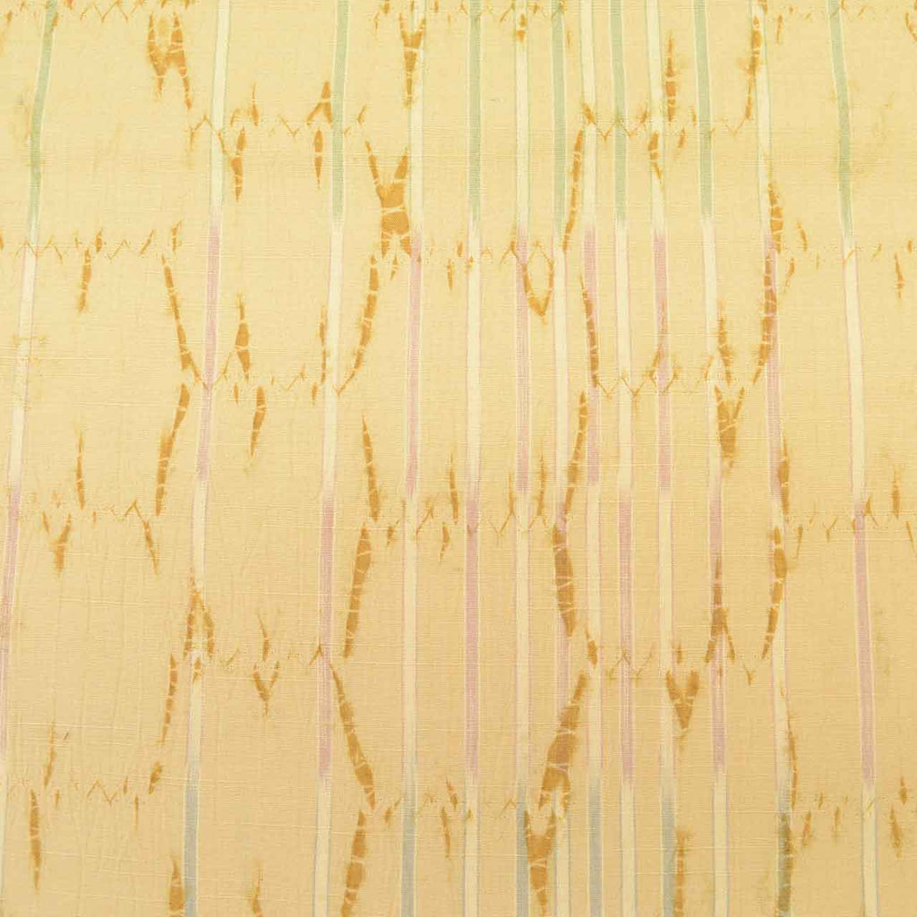 Vintage Japanese Obi | Sha-re Fukuro Obi | Brown Silk | Stripe Shibori Pattern | Tsumugi | Excellent | Sustainable | uu1252b