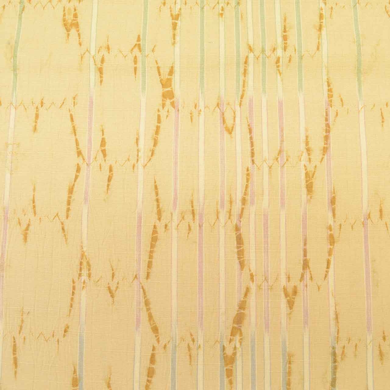 Vintage Japanese Obi | Sha-re Fukuro Obi | Brown Silk | Stripe Shibori Pattern | Tsumugi | Excellent | Sustainable | uu1252b