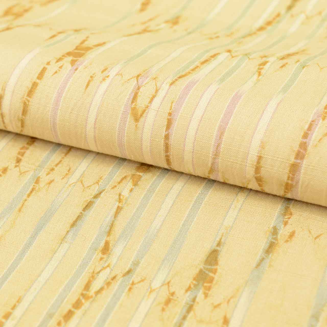 Vintage Japanese Obi | Sha-re Fukuro Obi | Brown Silk | Stripe Shibori Pattern | Tsumugi | Excellent | Sustainable | uu1252b