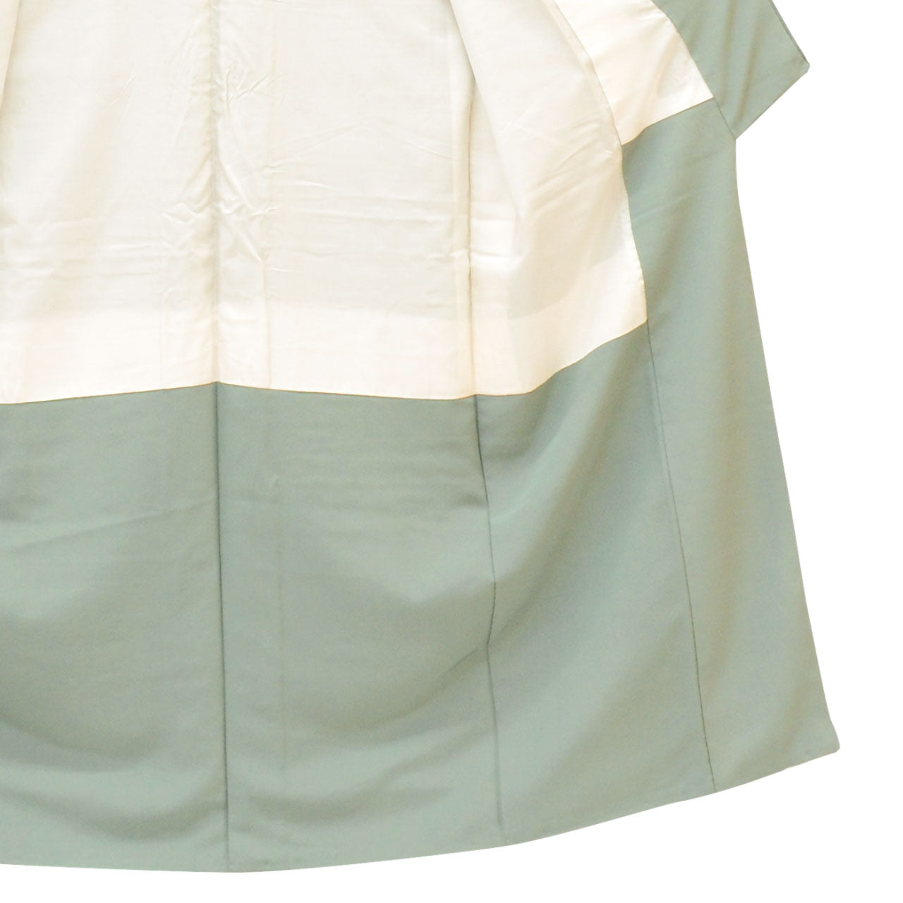 Vintage Japanese Kimono | Tsukesage | Green Silk | Fan Paper Floral | Suzhou Embroidery | Three Crests | Sustainable | uu1269b