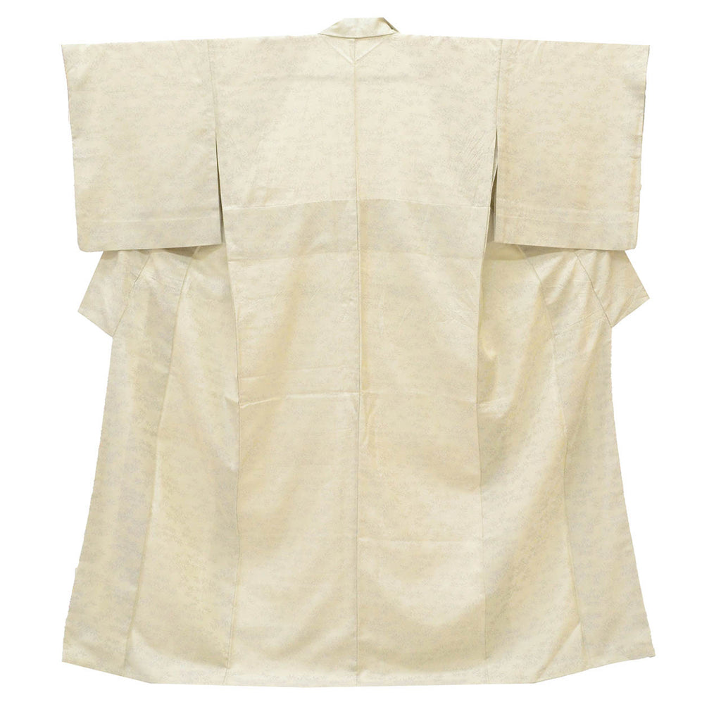 Vintage Japanese Kimono | Omeshi | Gray Silk | Leaf Pattern | Dounuki Lining | Size M | Sustainable | uu1270b