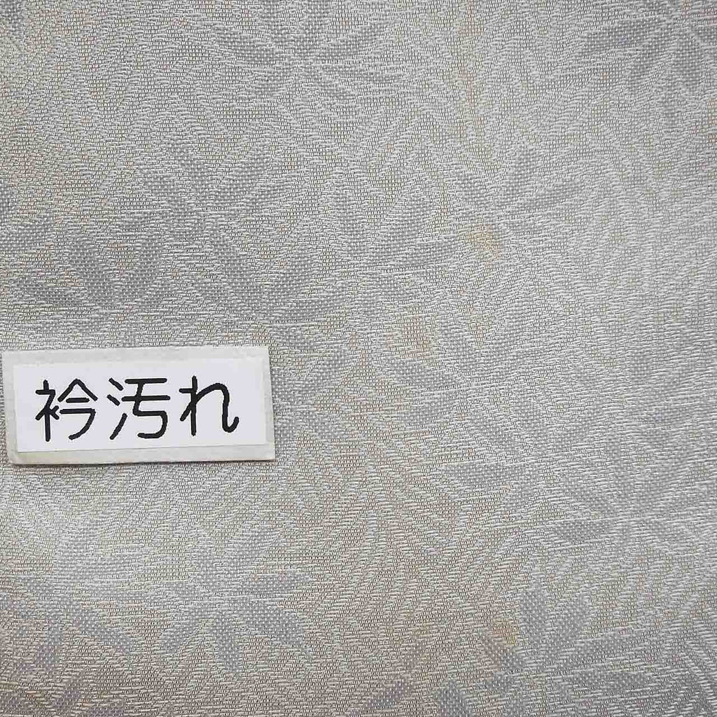 Vintage Japanese Kimono | Omeshi | Gray Silk | Leaf Pattern | Dounuki Lining | Size M | Sustainable | uu1270b
