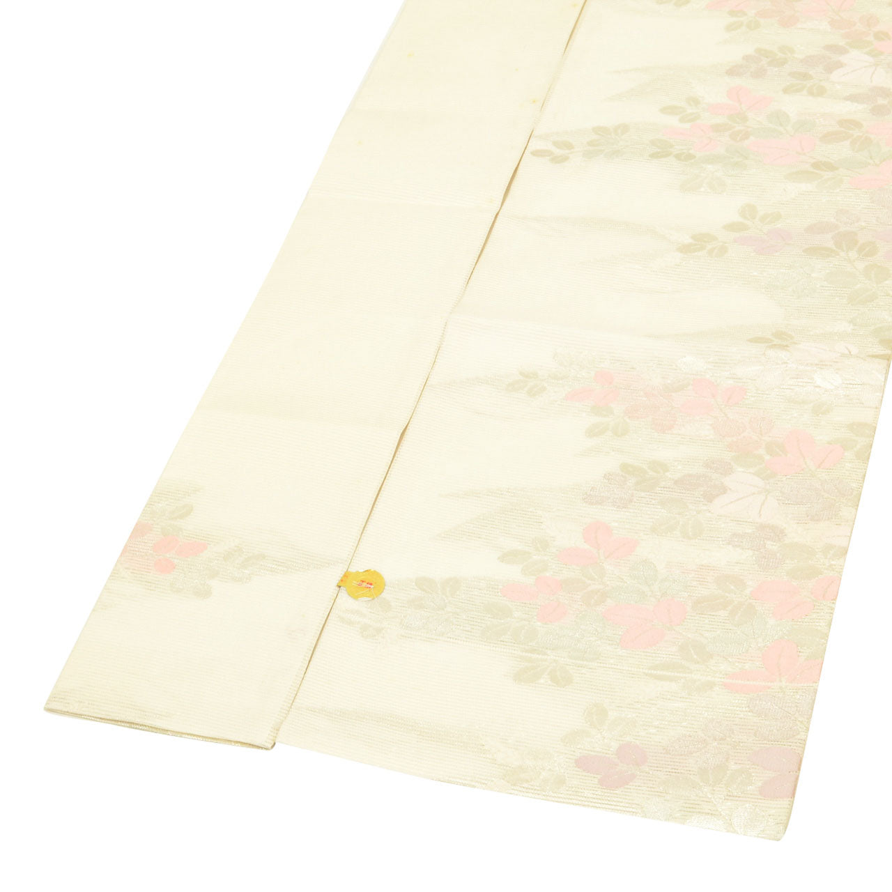 Vintage Japanese Obi | Summer Nagoya Obi | White Silk Ro | Hagi Bush Clover | Nishijin Certified | Unused | Sustainable | uu1273b