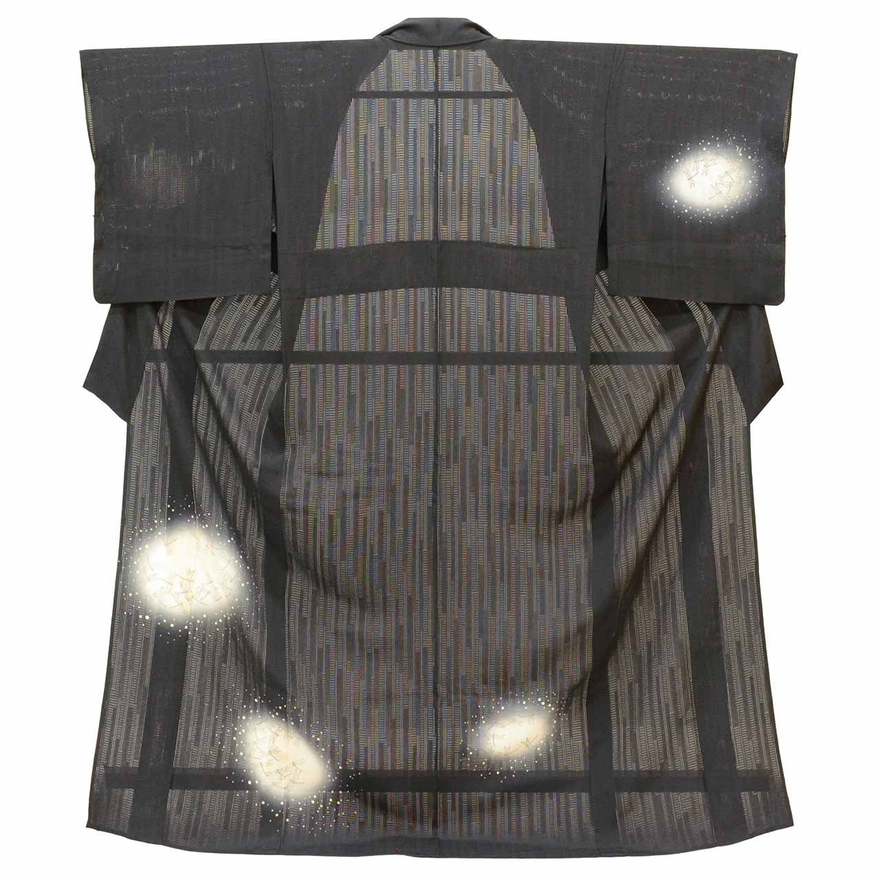 Vintage Japanese Kimono | Summer Tsukesage | Black Silk Ro | Dragonfly Pattern | Size L | Sustainable | uu1279b