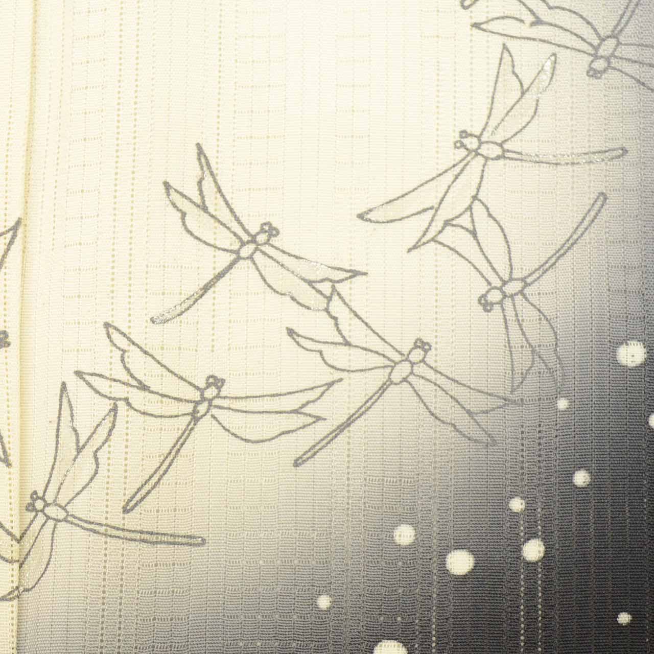Vintage Japanese Kimono | Summer Tsukesage | Black Silk Ro | Dragonfly Pattern | Size L | Sustainable | uu1279b