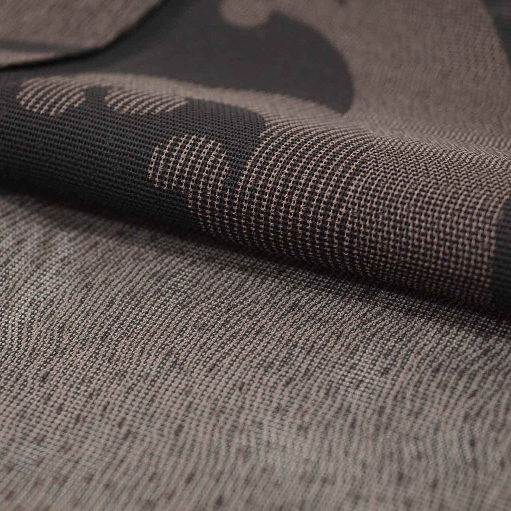Vintage Japanese Kimono | Summer Komon | Brown Silk Sha | Wave Pattern | Size L | Sustainable | uu1280b