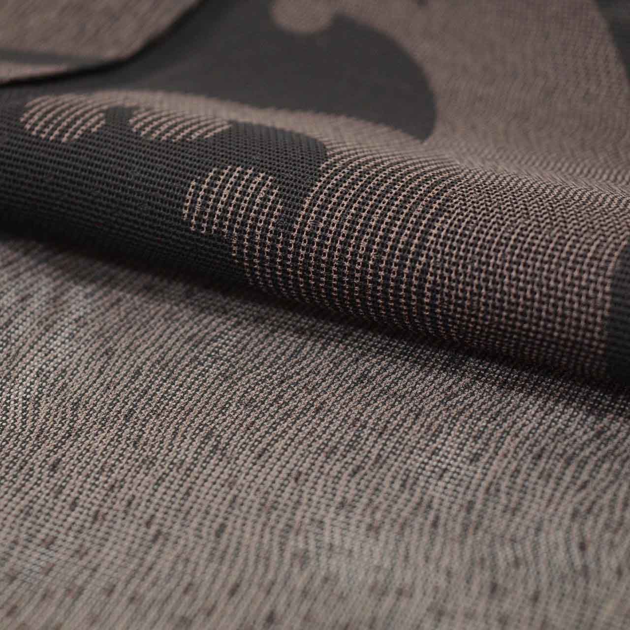 Vintage Japanese Kimono | Summer Komon | Brown Silk Sha | Wave Pattern | Size L | Sustainable | uu1280b
